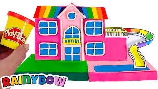 Kids Let's Make a Play Doh Barbie Dollhouse