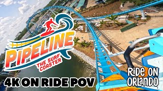 Pipeline The Surf Coaster - FIRST On Ride POV in 4K - New Roller Coaster At SeaWorld Orlando