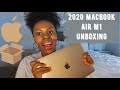 Unboxing NEW 2020 MACBOOK AIR In Gold +Set up