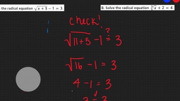 Lesson 5.4: Ex. 1- Solving Equations with One Radical