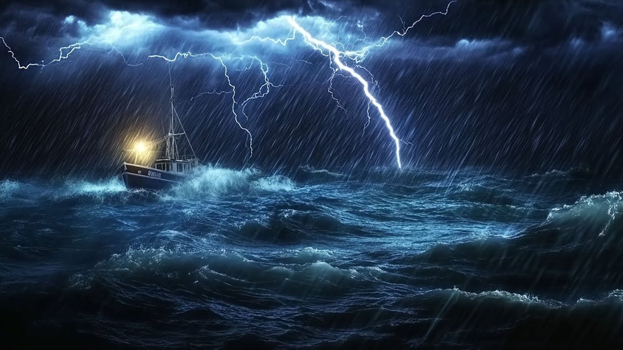 Lluvia y Truenos Sobre el Océano | Sonido de Tormenta Relajante para ...