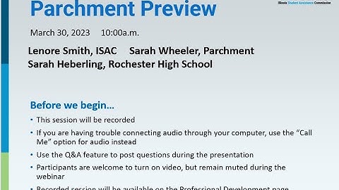 ISAC Transcript Exchange - Parchment Preview