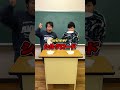 くわえた紙皿でロウソクの火を消せ対決🕯️🕯️🕯️ #shorts