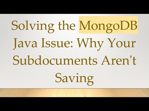 Solving the MongoDB