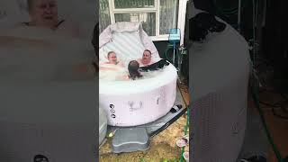 Family Puppy Jumps Into Hot Tub With Everyone Inside