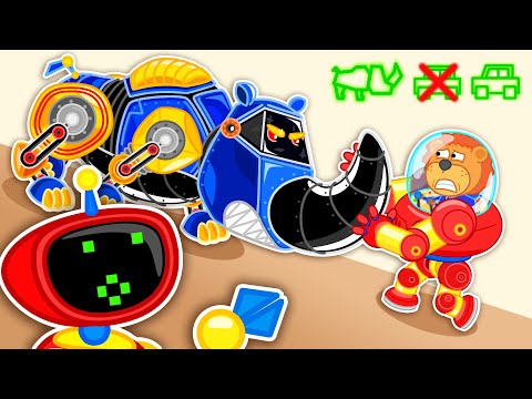 Lion Family Русский - экзо-костюм носорог - Мультик для детей