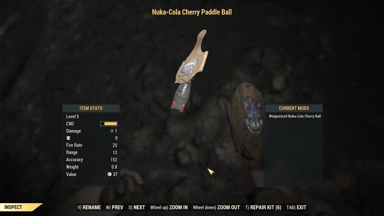 Fallout 76 Nuka Cherry Paddle Ball - YouTube