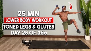 25 MIN Leg & Glutes Home Workout // Dumbbell HIIT | Day 28 of 366