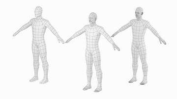 Natural Male Body in A-pose Base Mesh (3D Model Preview)