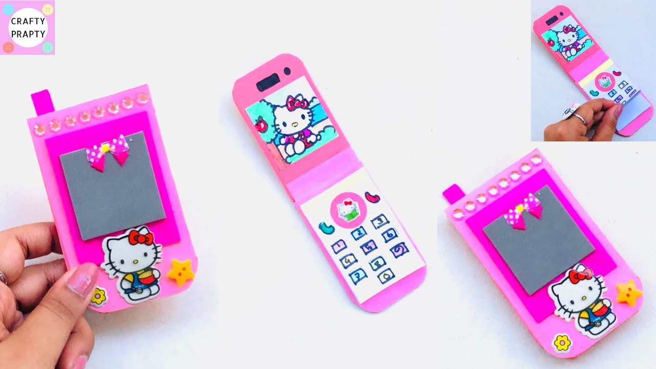 DIY Hello Kitty Notepad Phone - School Supplies / How to make paper