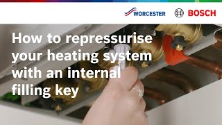 How to repressurise your heating system with an internal filling key | Worcester Bosch