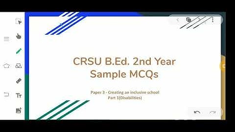 B.Ed. 2nd year 2020, Paper 3- Creating an inclusive school, Practice MCQs
