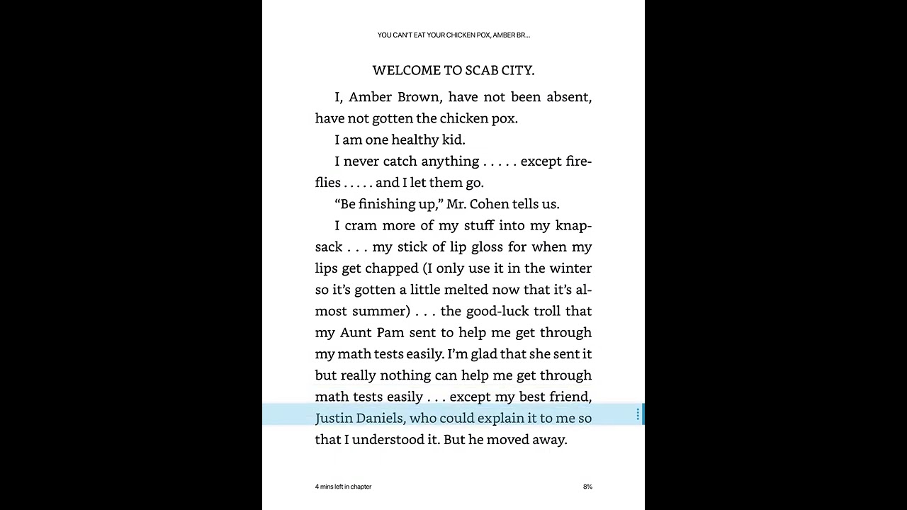 Ch 1 You Can’t Eat Your Chicken Pox, Amber Brown