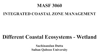 Different Coastal Ecosystem-Wetlands