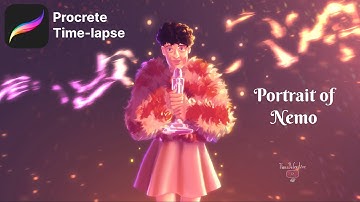 Portrait of Nemo — Eurovision Song Contest 2024 — Procreate Time-Lapse
