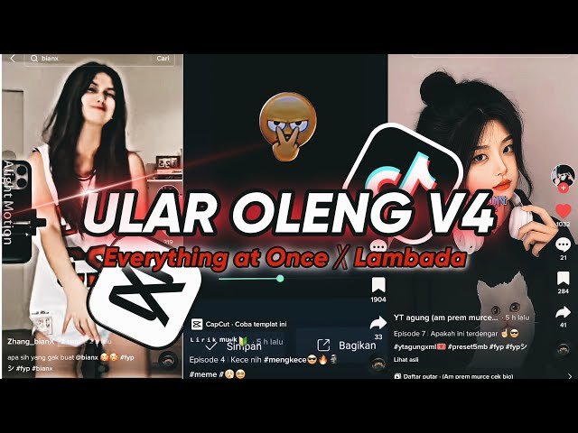 DJ ULAR OLENG V4 X EVERYTHING AT ONCE X LAMBADA DJ GOMBAL REMIX - VIRAL TIK TOK class=