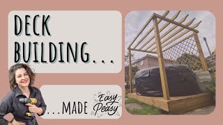 Basic DECK BUILDING for the DIY beginner + PERGOLA! | How to DIY With Emma