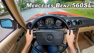1987 Mercedes Benz 560SL - Iconic V8 Roadster Drive (POV Binaural Audio)