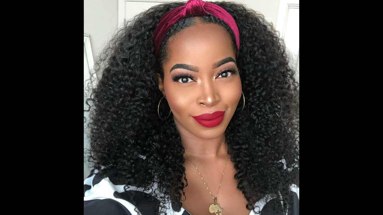 Nadula Hair Afro Malaysian Kinky Curly Human Hair Half Wig WEAR WITH OR