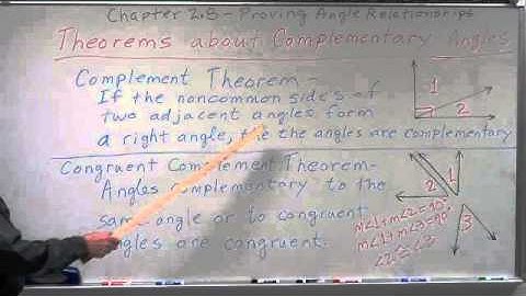 Geometry Chapter 2.8 - Proving Angle Relationships - Basic Angle Theorems