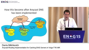 ENOG 15: Anycast Routing Implementation for Caching DNS Servers .../ Denis Mikhlevich  (EN)