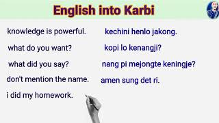 English into Karbi translations #englishtokarbi
