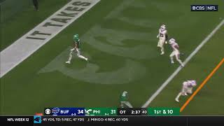 Jalen hurts runs in for a Touchdown vs Bills in Overtime