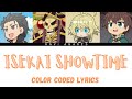 Isekai quartet opening 2 isekai showtime color coded lyrics