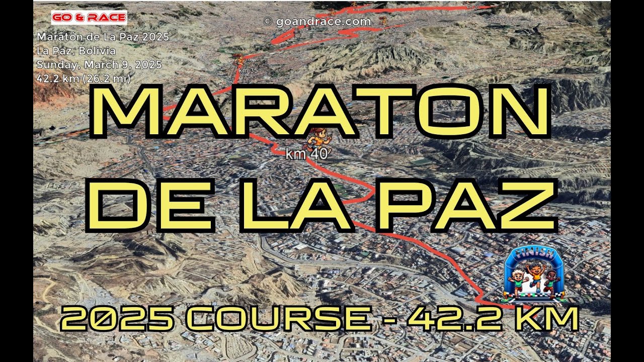 Maratón de La Paz 2025: fly over the marathon course! Video of the race ...