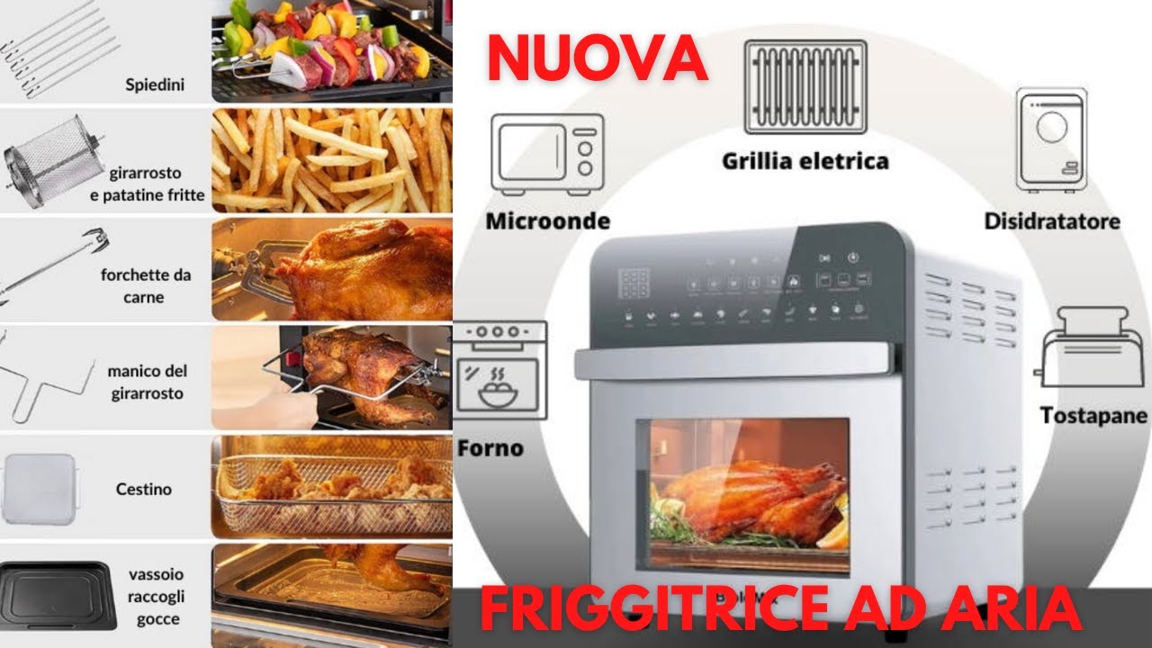 NUOVA FRIGGITRICE AD ARIA DA 15 LITRI E 11 FUNZIONI!! 