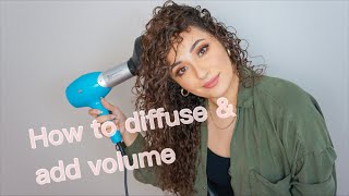 How I Diffuse & add Volume to my Curly Hair| كيفية استخدام الدفيوزر