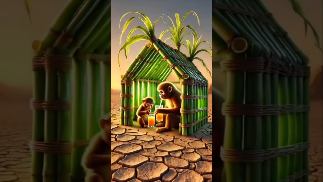 The Monkey Family, the Sugarcane House, and the Gorilla’s Disruption! 