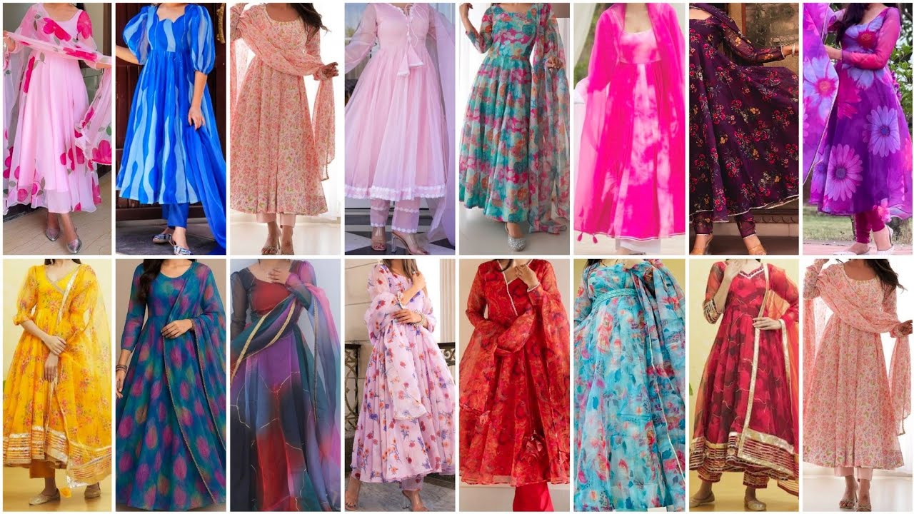All Time Trending Organza Fabric Anarkali Suit Design Ideas for Girls 2025