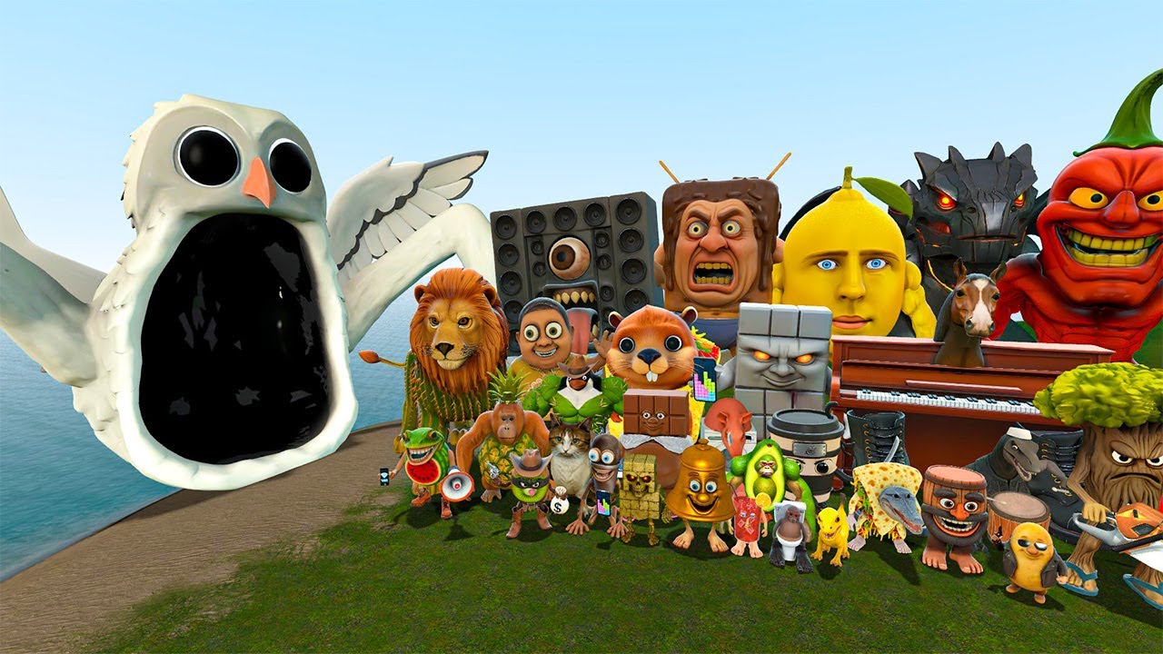 ALL NEW ITALIAN AI BRAINROT MEMES VS THE GIANT PIT WITH OWL SEA EATER MONTERS! - Garry's Mod