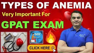 TYPES OF ANEMIA | ANEMIA & ITS CLASSIFICATION | GPAT EXAM | NIPER EXAM | ANEMIA #gpat2024 #anemia 😍📌