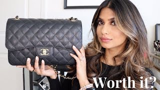 CHANEL Classic Double Flap Medium Chain Shoulder Bag Black Quilted k97 –  hannari-shop