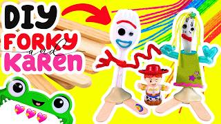 Disney TOY STORY 5 Movie Toys! DIY Forky and Karen Beverly Craft Activity