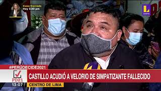  Pedro Castillo acudió a velorio de simpatizante fallecido de Perú libre
