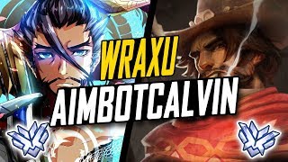 WRAXU RANK #1 HANZO AND AIMBOTCALVIN RANK #1 MCCREE! BEST TEAM! [ OVERWATCH SEASON 6 TOP 500 ]