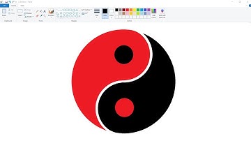 How to draw in Ms Paint | Yin Yang Logo Symbol | Yin Yang Logo Drawing.