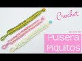 PULSERA de GANCHILLO PIQUITOS SÚPER FÁCIL. CROCHET BRACELET EASY.