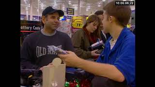 Shopping at a Best Buy store in 1998