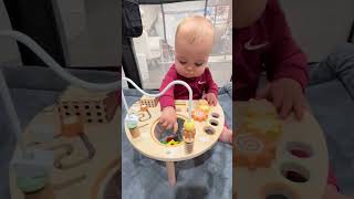 Back at it with our favorite activity table #baby #babytoys #activitytable #busyboard