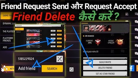 How To Send Friend Request And Accept, Delete In Free Fire | Free Fire Me Friend Request Kaise Bheje
