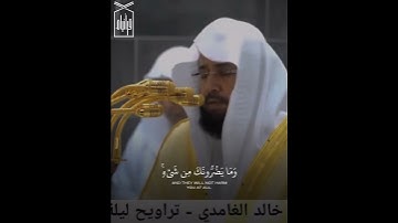 ﴿وَأَنزَلَ اللَّهُ عَلَيكَ الكِتابَ وَالحِكمَةَ﴾ من سورة النساء .. للشيخ خالد الغامدي 🤍..