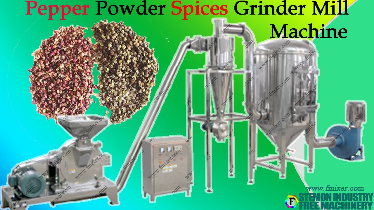Pepper Grinder for grinding Spices into Powder with cyclone and dust