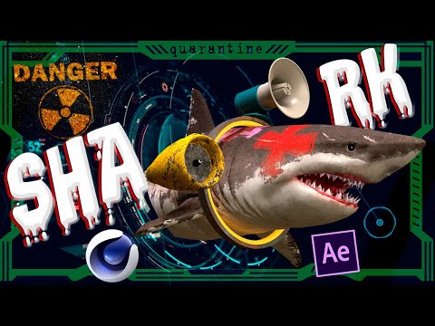 SHARK IN THE STORE | Animation Cinema 4D | Spline Wrap | Tracking After Effects | 3D model in VIDEO