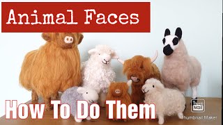 Needle Felt EASY ANIMAL FACES | Cows and sheep | Ears, Eyes and Noses | Needle Felting Animals