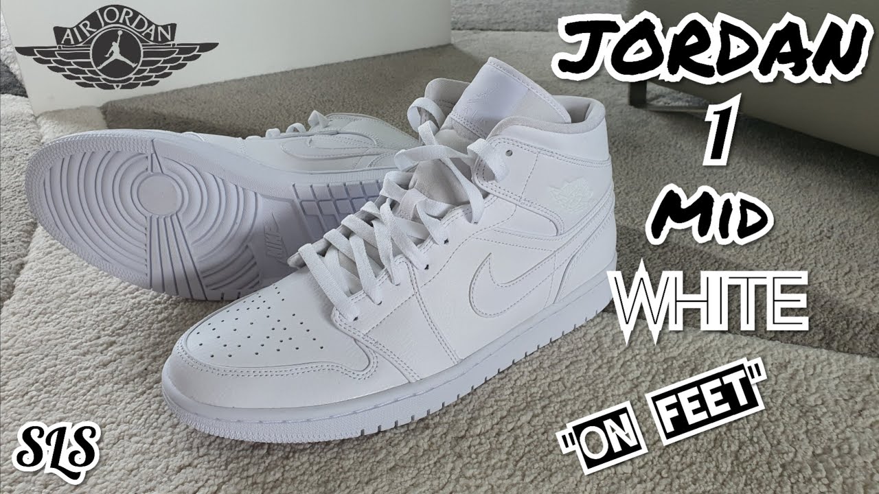 jordan 1 white on feet