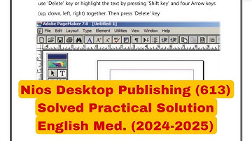 Nios Class 10th Desktop Publishing (613) Solved Practical Solution English Med (Apr/Oct) (2024-2025)